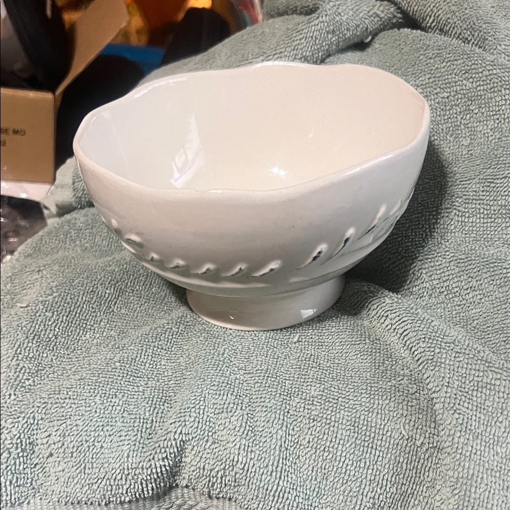 Vintage Elegant White Ceramic Bowl